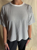 Basic White & Black Drop Shoulder Short Sleeve Top