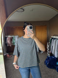 Oversized Blue & Taupe Boyfriend Tee