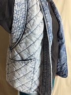 Washed Denim Quilted Shawl Vest