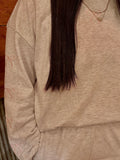 Grey Crewneck Pink Bow Detail