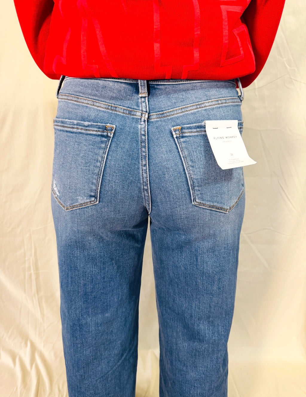 Flying Monkey High Rise Medium Wash Cuffed Wide Jeans