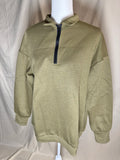 Army green Semi-Zipper Long Sleeve Sweatshirt