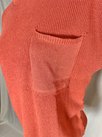 Apricot Crewneck Pocket Trim Short-Sleeved Sweater