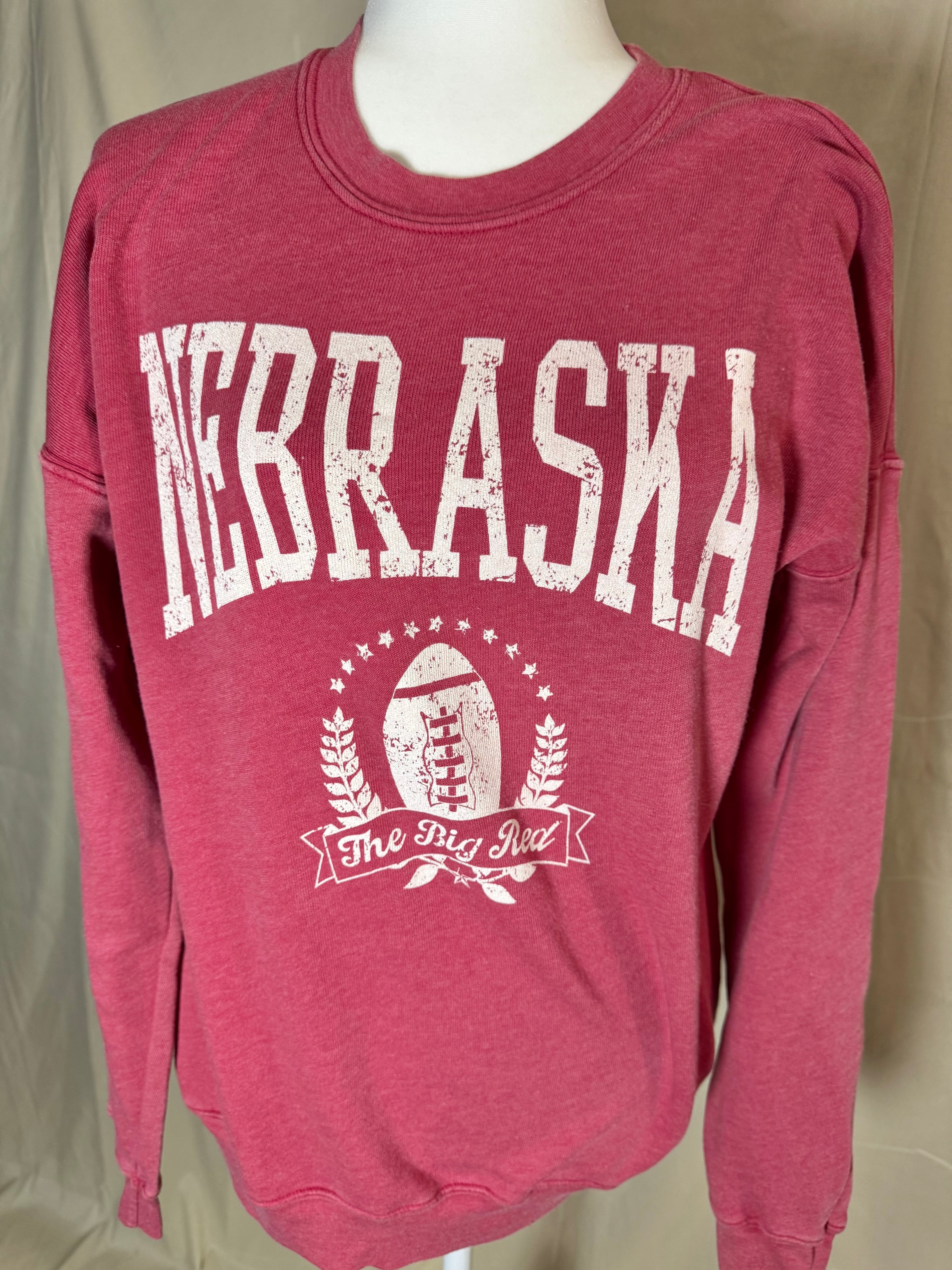 Red Nebraska Mineral Crew neck