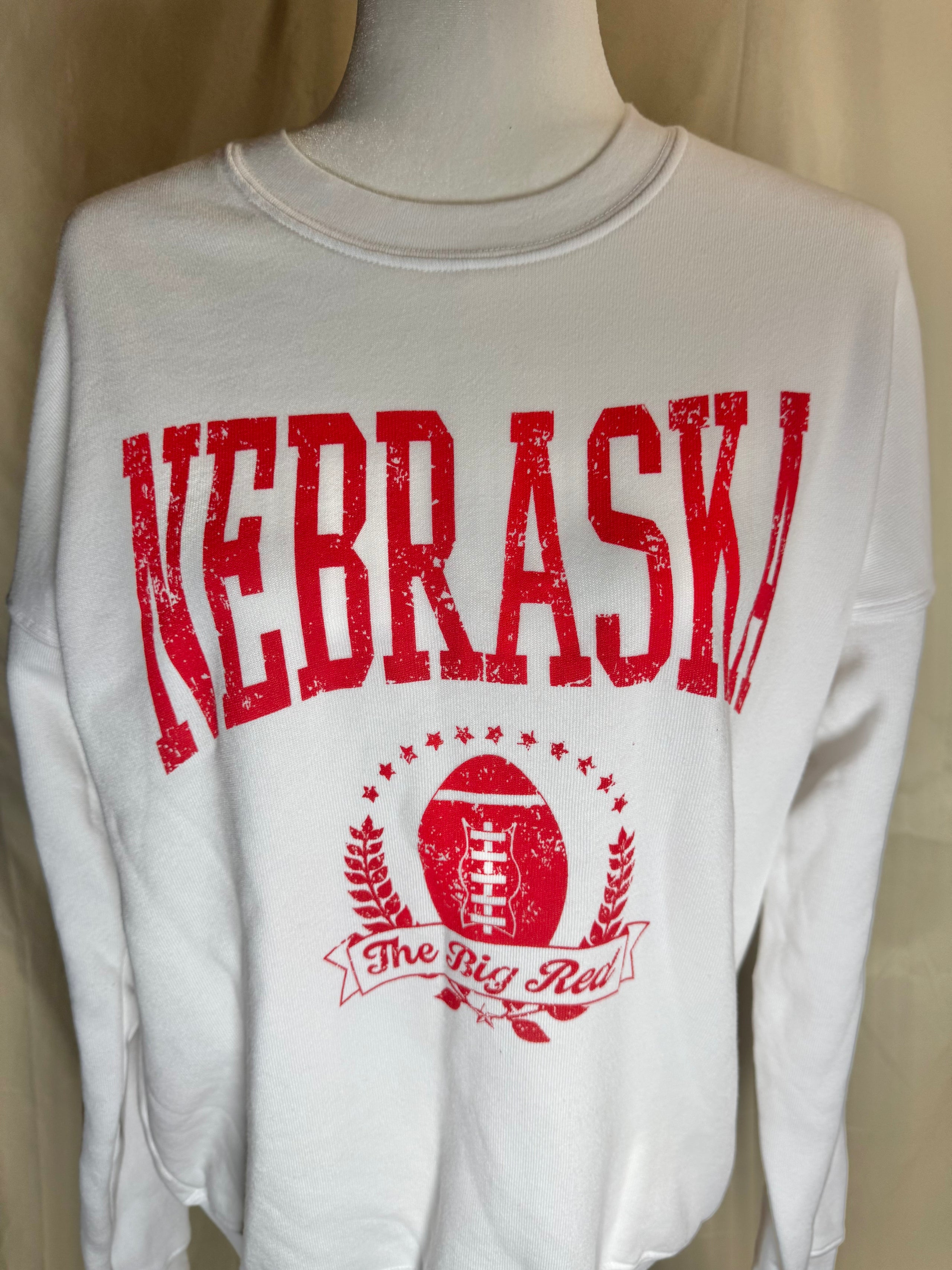 White Nebraska Mineral Crewneck
