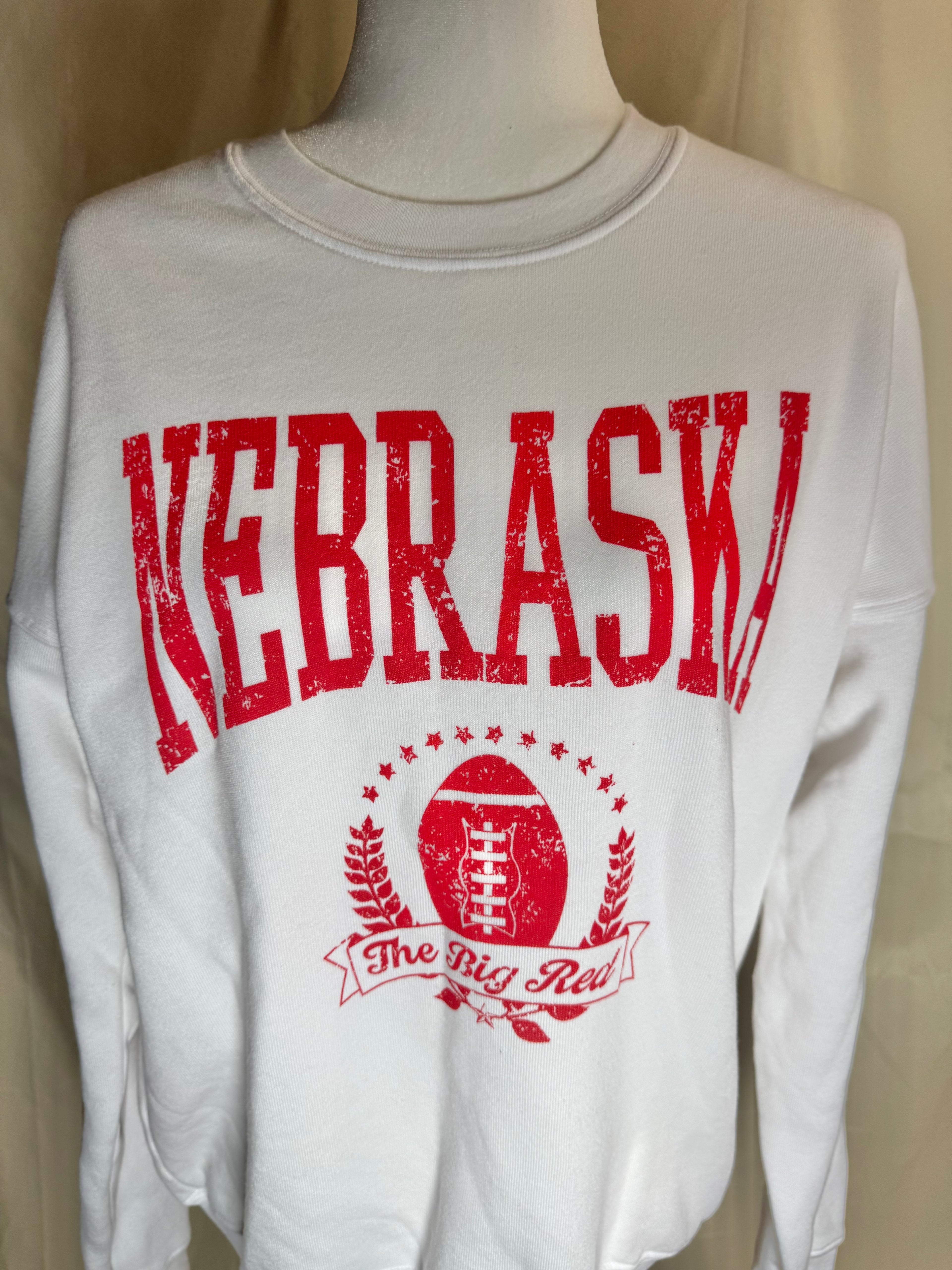 White Nebraska Mineral Crewneck