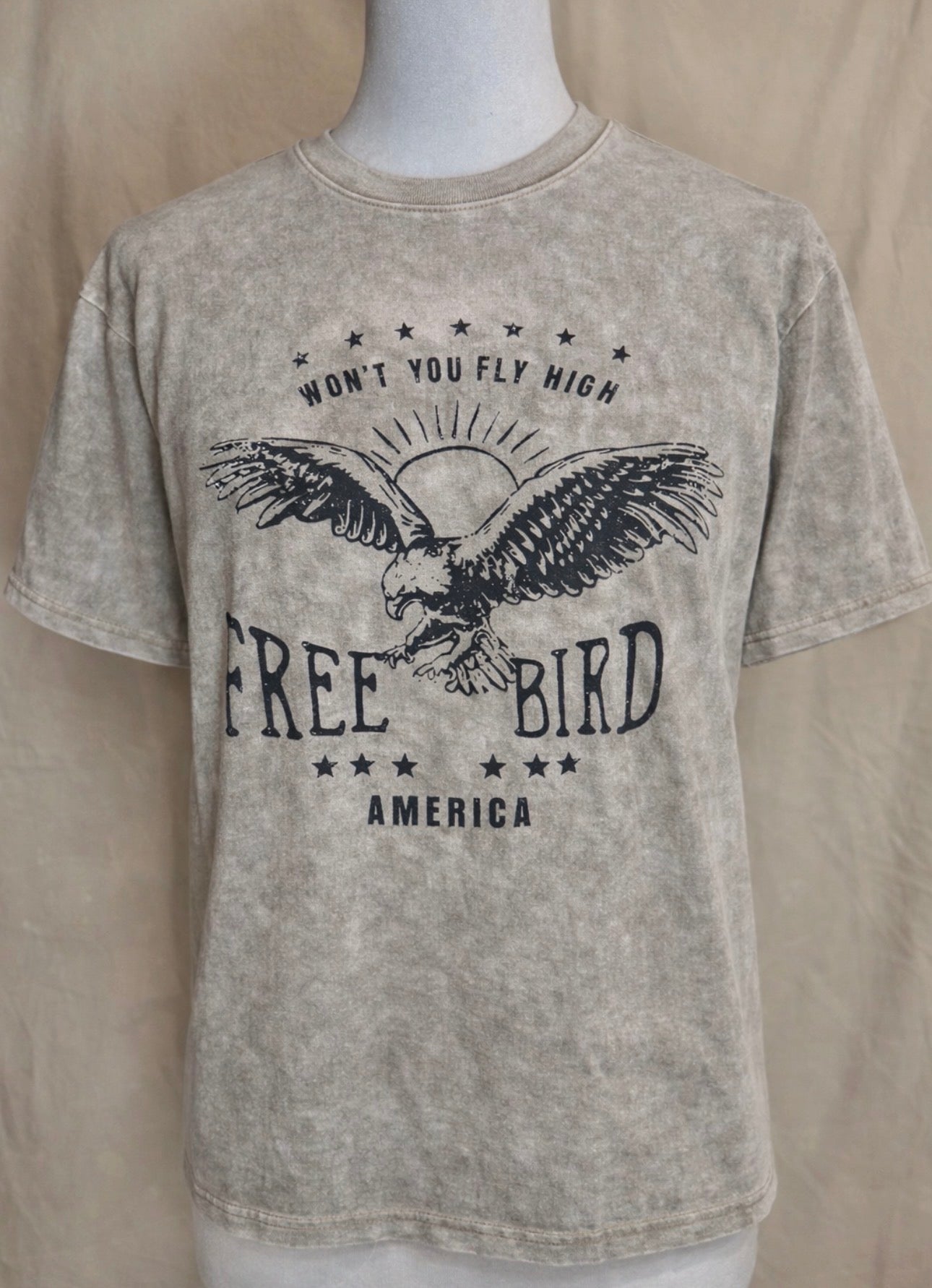 Parchment America Free Bird Vintage Graphic Mineral Washed Tee