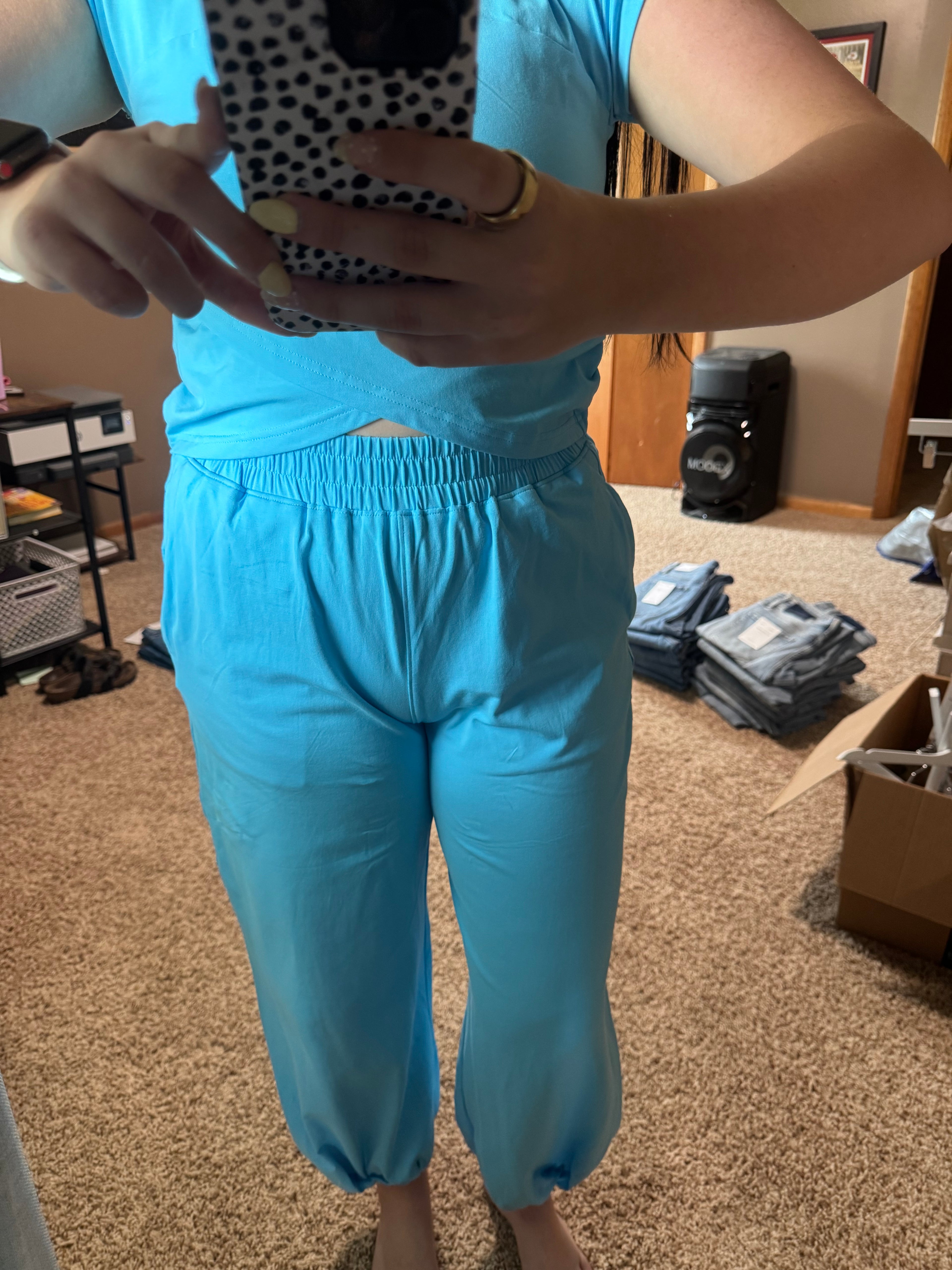 Sky Blue Breeze Wide-Leg Pants